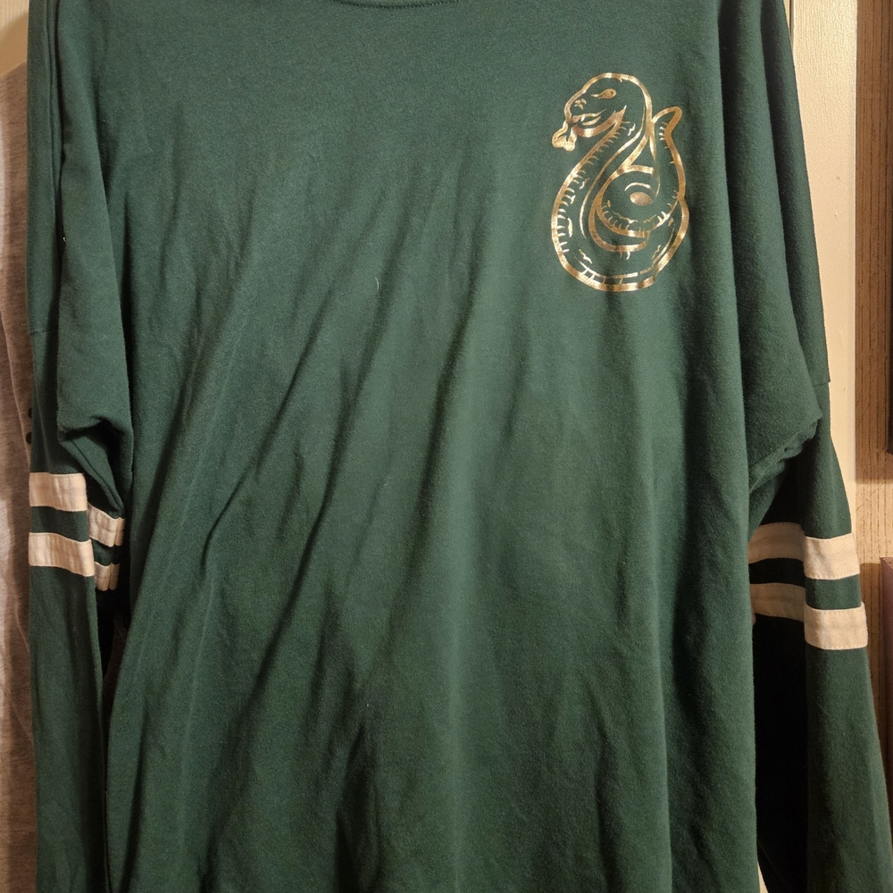 Warner Bros. Green Long Sleeve Shirt with Gold Snake Design